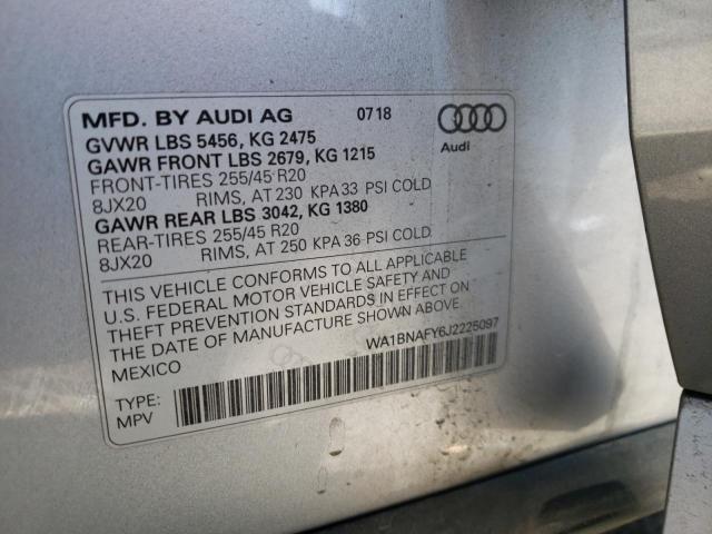 Photo 10 from auction – 2018 AUDI Q5 PREMIUM with VIN WA1BNAFY6J2225097