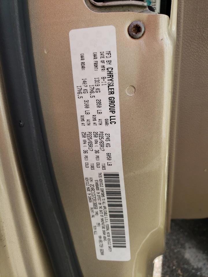 Photo 10 from auction – 2012 CHRYSLER TOWN & COU with VIN 2C4RC1CG7CR136858