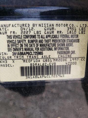 Photo 10 from auction – 2012 NISSAN SENTRA with VIN 3N1AB6AP6CL725965