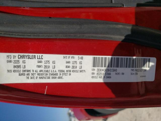 Photo 10 from auction – 2008 DODGE CHARGER with VIN 2B3KA43R28H315849