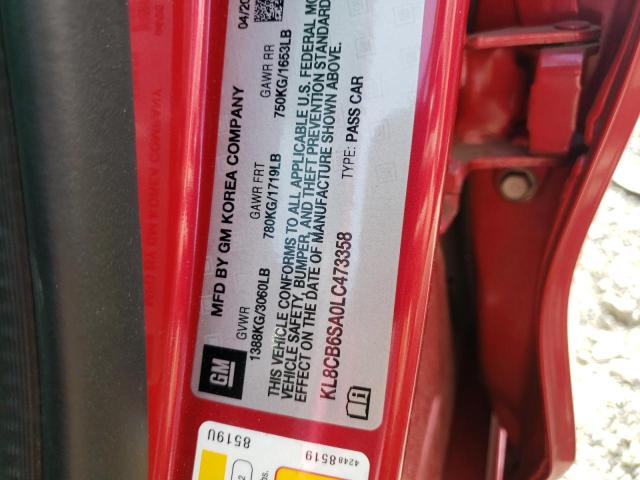 Photo 10 from auction – 2020 CHEVROLET SPARK LS with VIN KL8CB6SA0LC473358