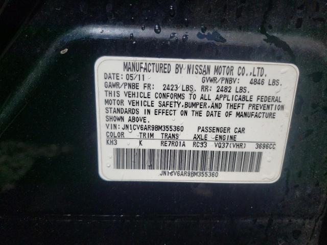 Photo 10 from auction – 2011 INFINITI G37 with VIN JN1CV6AR9BM355360