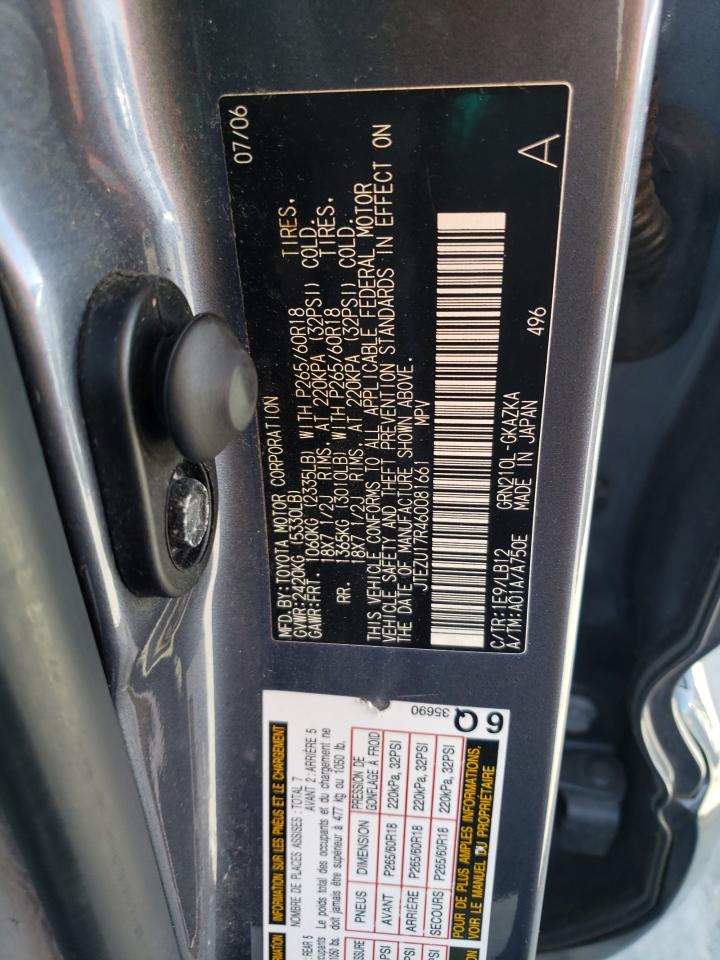 Photo 10 from auction – 2006 TOYOTA 4RUNNER LI with VIN JTEZU17R460081661
