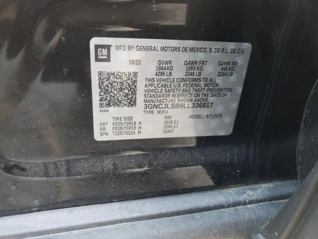 Photo 10 from auction – 2020 CHEVROLET TRAX 1LT with VIN 3GNCJLSB9LL336917
