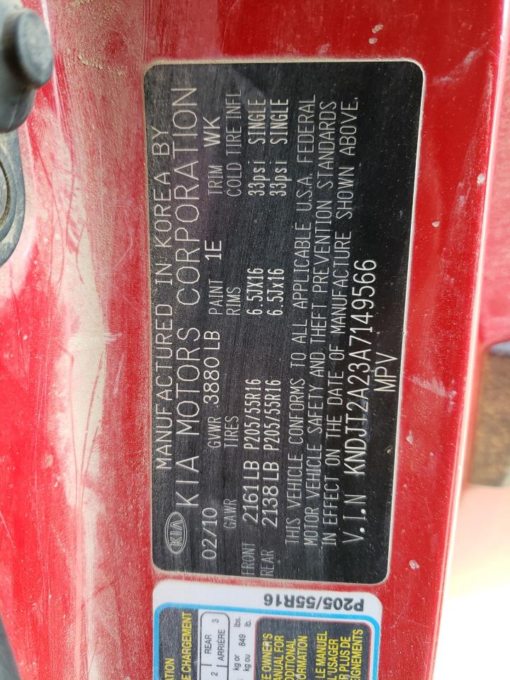 صورة رقم 10 من المزاد - 2010 KIA SOUL + مع VIN KNDJT2A23A7149566