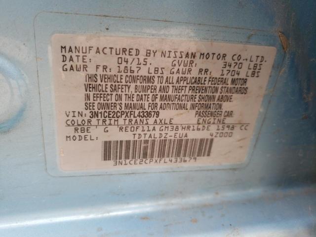 Photo 10 from auction – 2015 NISSAN VERSA NOTE with VIN 3N1CE2CPXFL433679