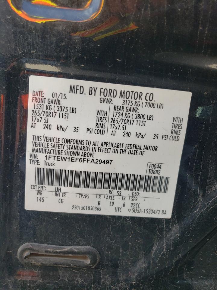 Foto 10 de la subasta – 2015 FORD F150 SUPER con VIN 1FTEW1EF6FFA29497