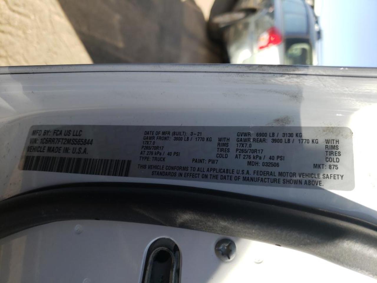 Photo 10 from auction – 2021 RAM 1500 CLASS with VIN 1C6RR7FT2MS565844
