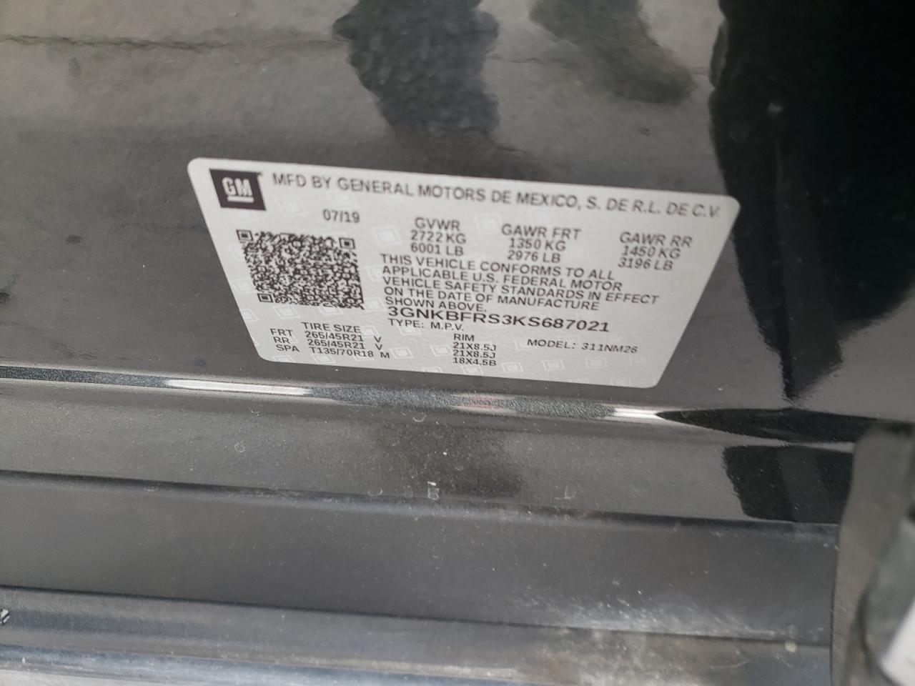 Photo 10 from auction – 2019 CHEVROLET BLAZER PRE with VIN 3GNKBFRS3KS687021
