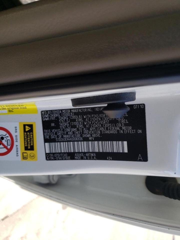 Photo 10 from auction – 2010 TOYOTA HIGHLANDER with VIN 5TDZA3EH4AS006936