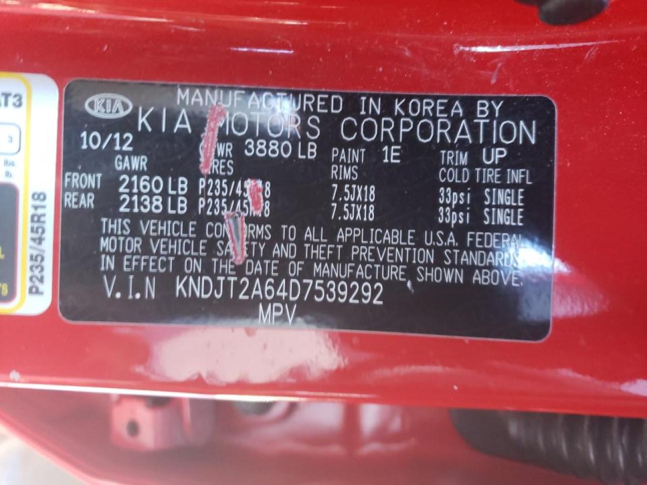 Photo 10 from auction – 2013 KIA SOUL + with VIN KNDJT2A64D7539292