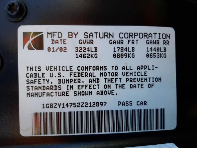 Photo 10 from auction – 2002 SATURN SC2 with VIN 1G8ZY14752Z212897