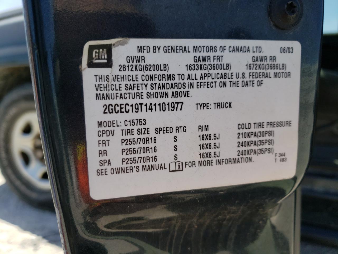 Photo 10 from auction – 2004 CHEVROLET SILVERADO with VIN 2GCEC19T141101977