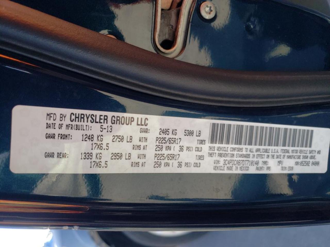 Photo 10 from auction – 2013 DODGE JOURNEY SE with VIN 3C4PDCAB7DT710140