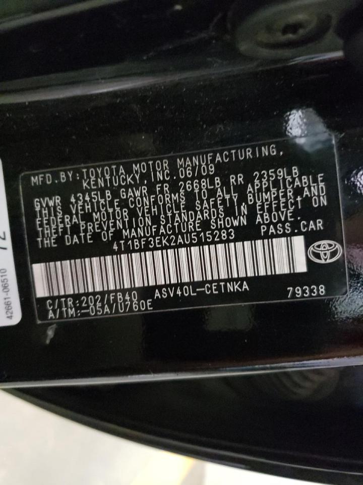 Photo 10 from auction – 2010 TOYOTA CAMRY BASE with VIN 4T1BF3EK2AU515283