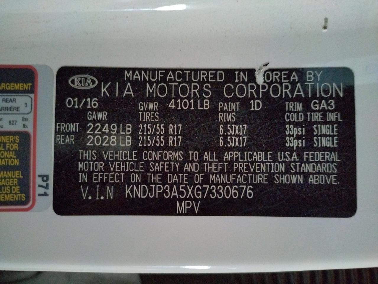 Photo 10 from auction – 2016 KIA SOUL + with VIN KNDJP3A5XG7330676
