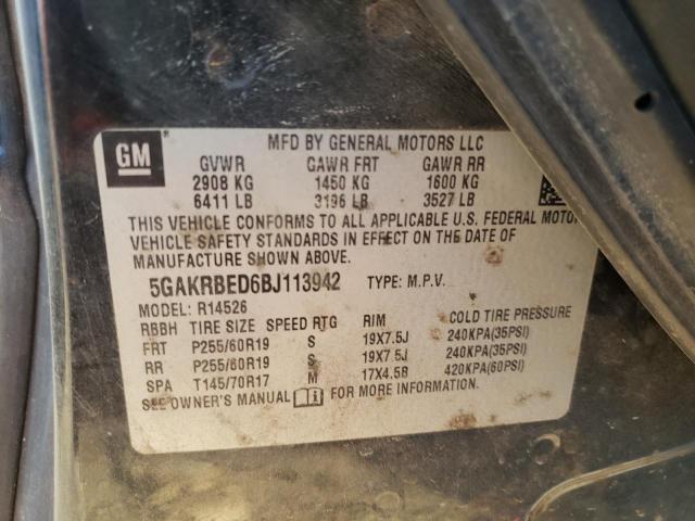 Photo 10 from auction – 2011 BUICK ENCLAVE CX with VIN 5GAKRBED6BJ113942