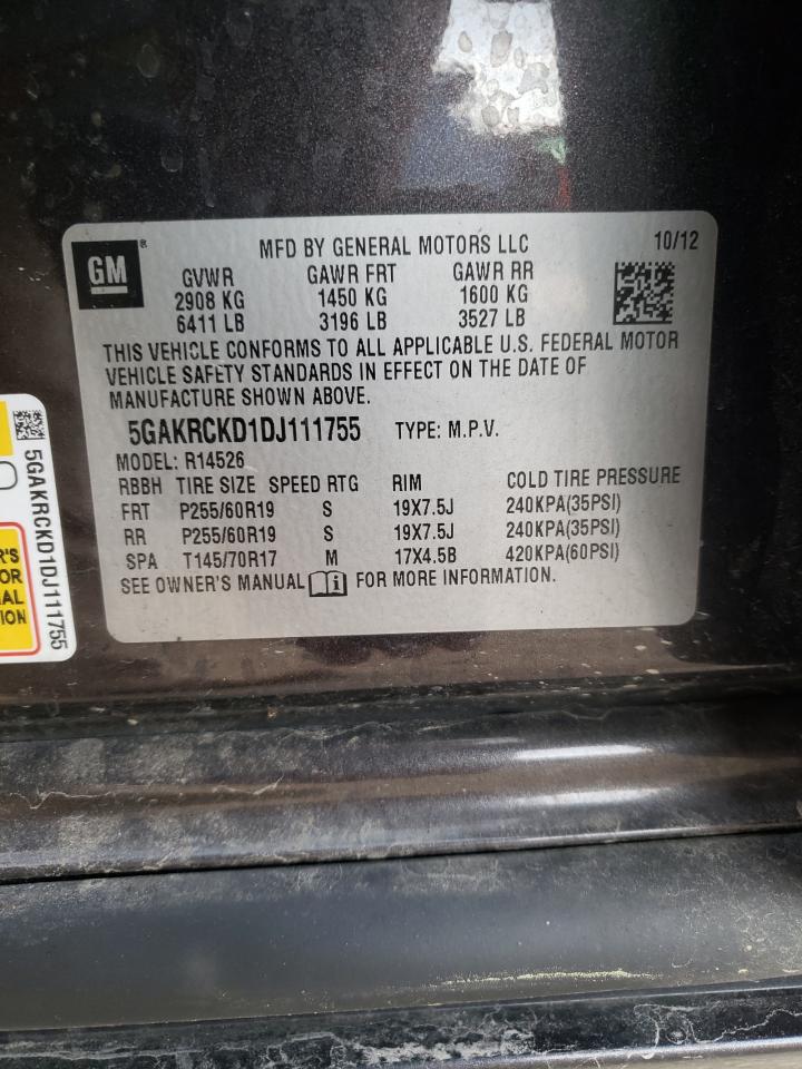 Photo 10 from auction – 2013 BUICK ENCLAVE with VIN 5GAKRCKD1DJ111755