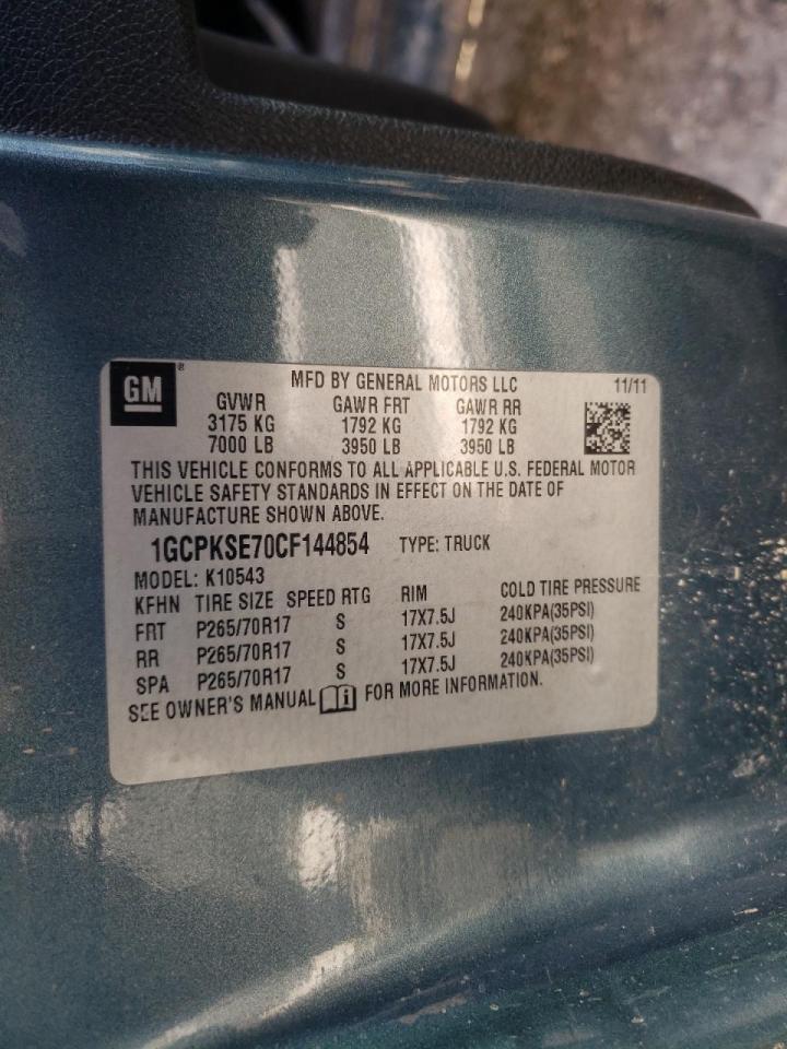 Photo 10 from auction – 2012 CHEVROLET SILVRK1500 with VIN 1GCPKSE70CF144854