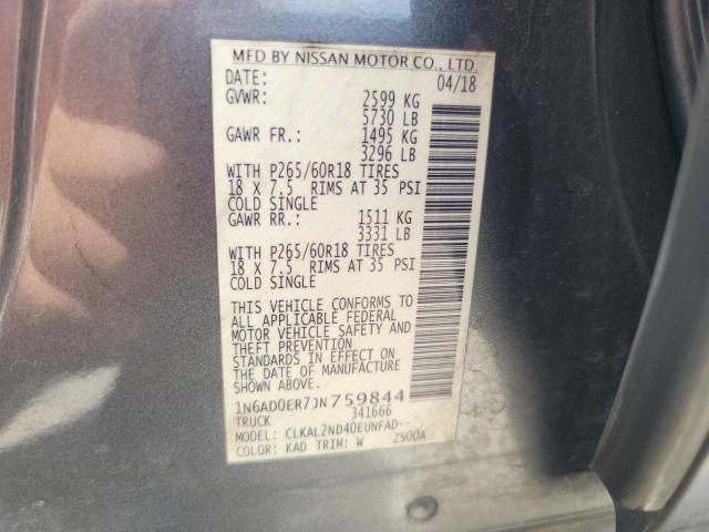Photo 10 from auction – 2018 NISSAN FRONTIER S with VIN 1N6AD0ER7JN759844