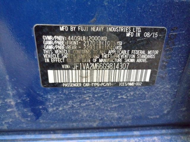 Photo 10 from auction – 2016 SUBARU WRX STI with VIN JF1VA2M66G9814307
