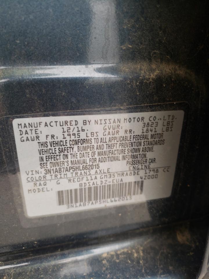 Photo 10 from auction – 2017 NISSAN SENTRA S with VIN 3N1AB7AP5HL662015