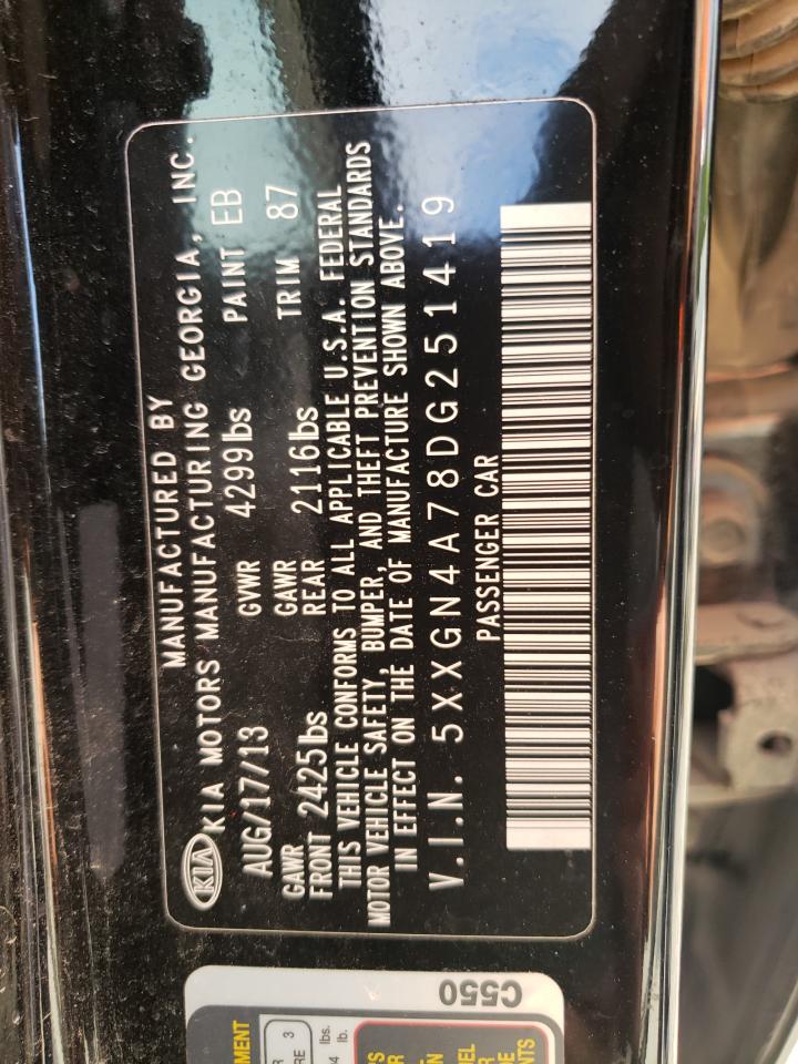 Photo 10 from auction – 2013 KIA OPTIMA with VIN 5XXGN4A78DG251419
