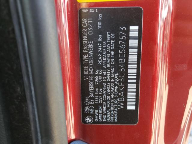 Photo 10 from auction – 2011 BMW 328 XI with VIN WBAKF3C54BE567573