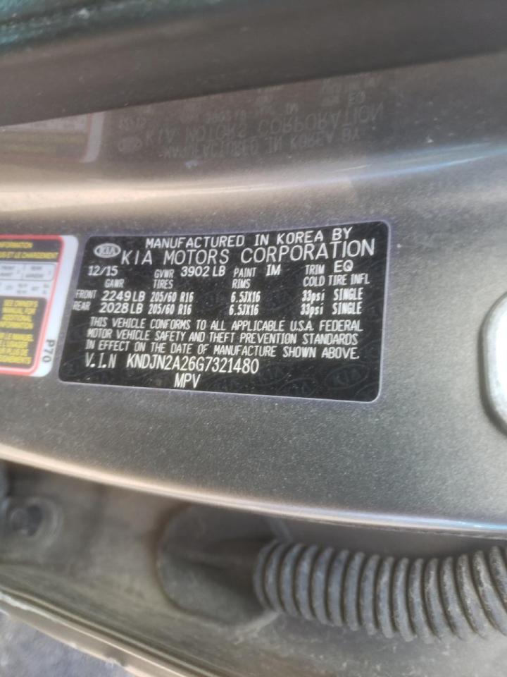 Photo 10 from auction – 2016 KIA SOUL with VIN KNDJN2A26G7321480