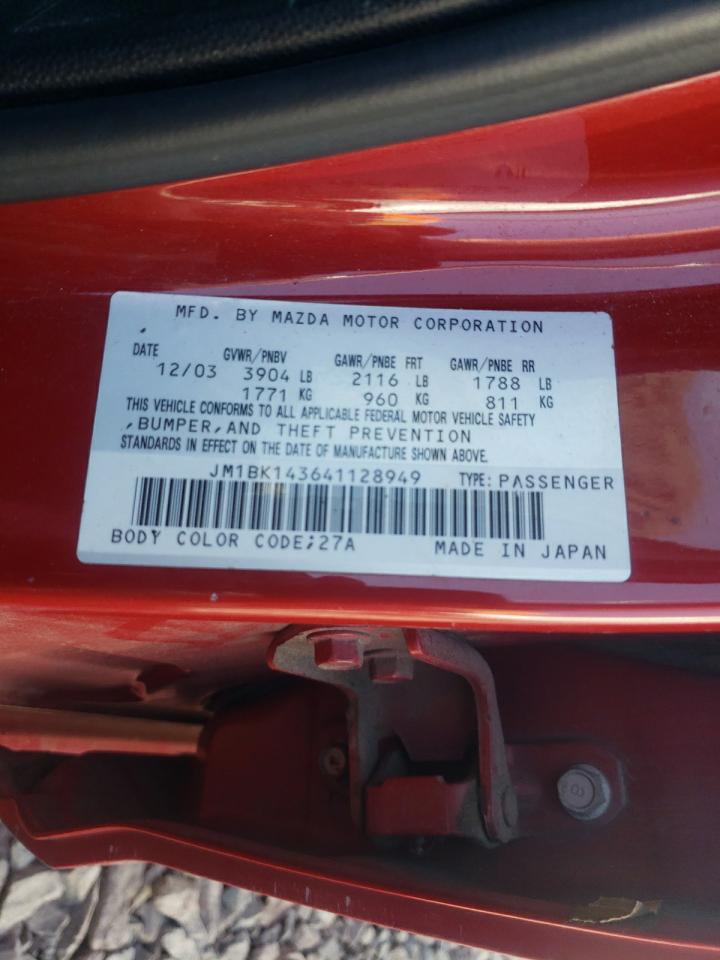 Photo 10 from auction – 2004 MAZDA MAZDA3 with VIN JM1BK143641128949