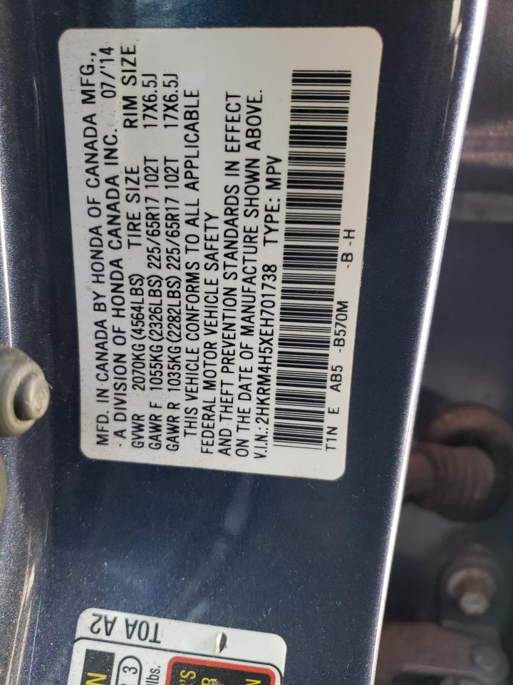Photo 10 from auction – 2014 HONDA CR-V EX with VIN 2HKRM4H5XEH701738