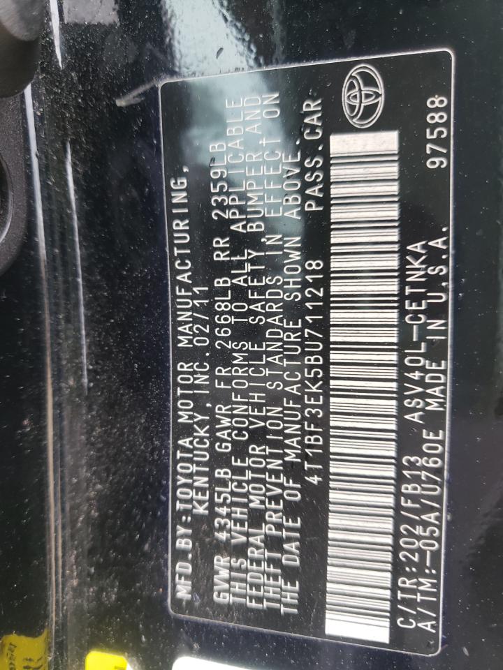Foto 10 de la subasta – 2011 TOYOTA CAMRY BASE con VIN 4T1BF3EK5BU711218