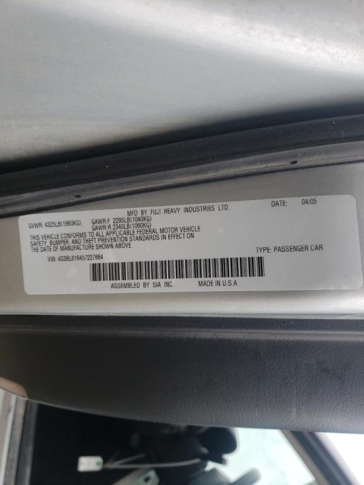 Photo 10 from auction – 2005 SUBARU LEGACY 2.5 with VIN 4S3BL616457227664