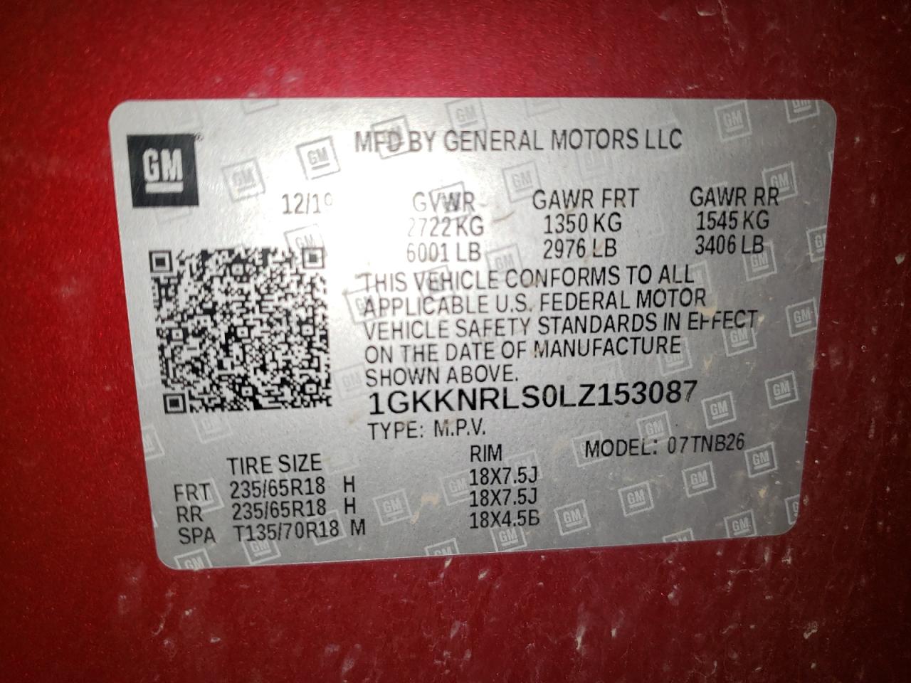 Photo 10 from auction – 2020 GMC ACADIA SLE with VIN 1GKKNRLS0LZ153087