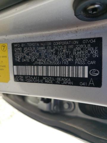 Photo 10 from auction – 2005 LEXUS ES 330 with VIN JTHBA30G355061193
