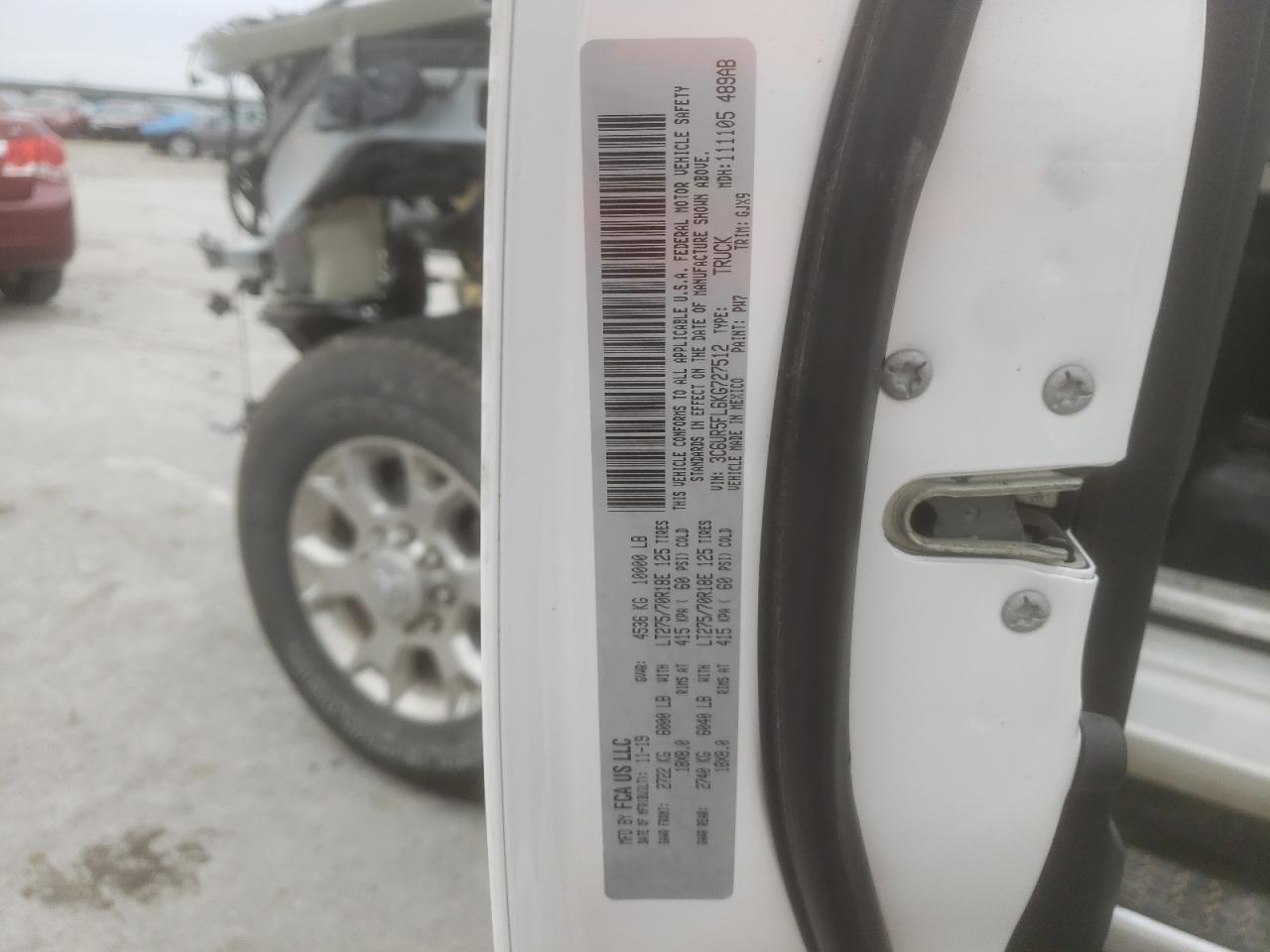 Photo 10 from auction – 2019 RAM 2500 LARAM with VIN 3C6UR5FL6KG727512