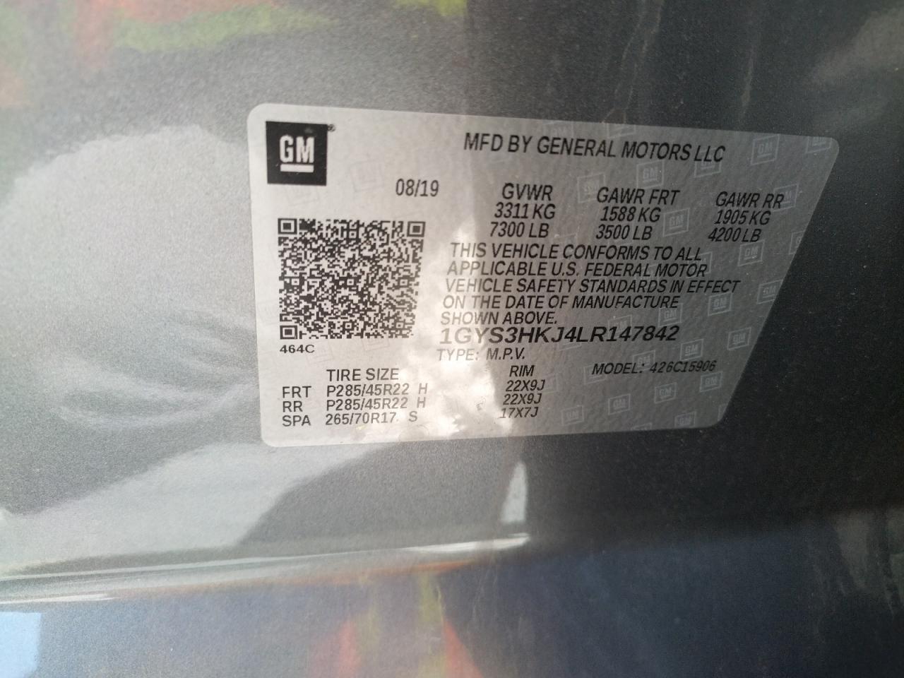 Photo 10 from auction – 2020 CADILLAC ESCALADE E with VIN 1GYS3HKJ4LR147842