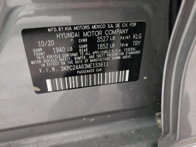 Photo 10 from auction – 2021 HYUNDAI ACCENT SE with VIN 3KPC24A63ME133611