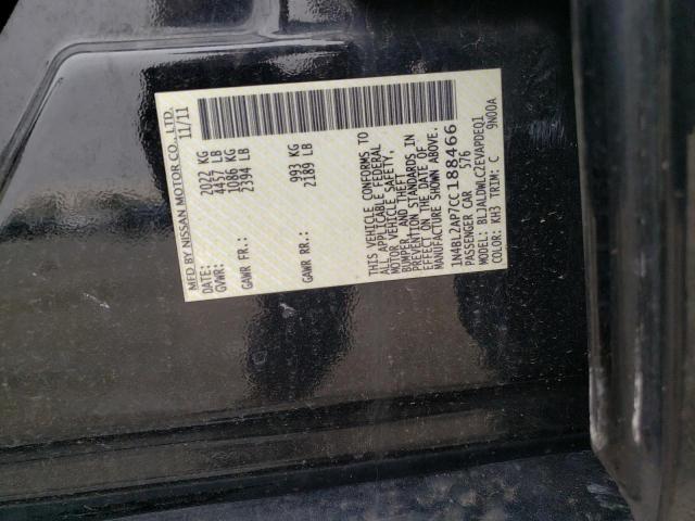 Photo 10 from auction – 2012 NISSAN ALTIMA SR with VIN 1N4BL2AP7CC188466