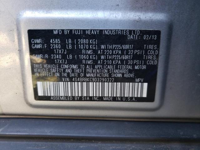 Photo 10 from auction – 2013 SUBARU OUTBACK 2. with VIN 4S4BRBKC9D3290322