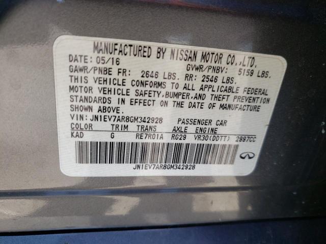 Photo 10 from auction – 2016 INFINITI Q50 PREMIU with VIN JN1EV7AR8GM342928