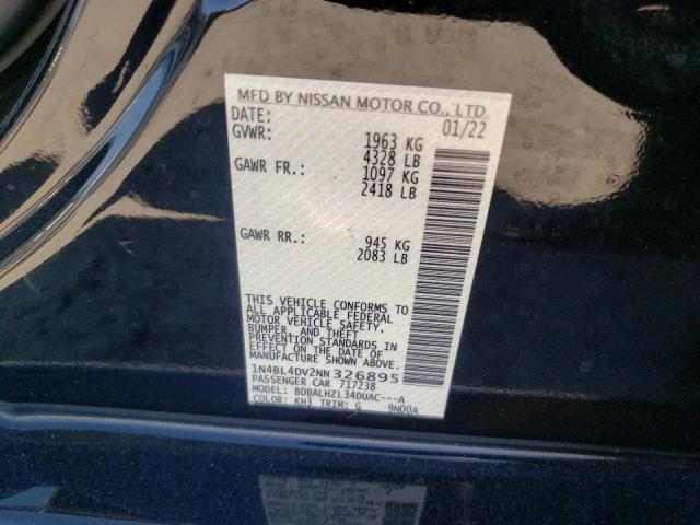 Photo 10 from auction – 2022 NISSAN ALTIMA with VIN 1N4BL4DV2NN326895