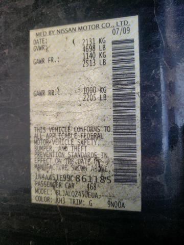 Photo 10 from auction – 2009 NISSAN MAXIMA S with VIN 1N4AA51E99C861185