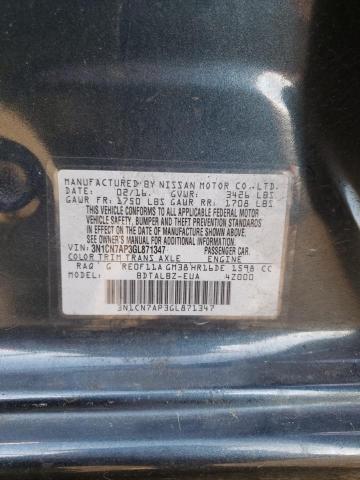 Photo 10 from auction – 2016 NISSAN VERSA S with VIN 3N1CN7AP3GL871347