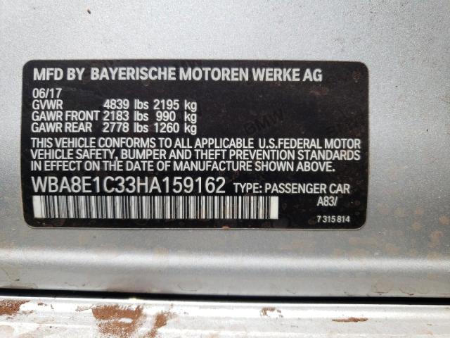 Photo 10 from auction – 2017 BMW 330E with VIN WBA8E1C33HA159162