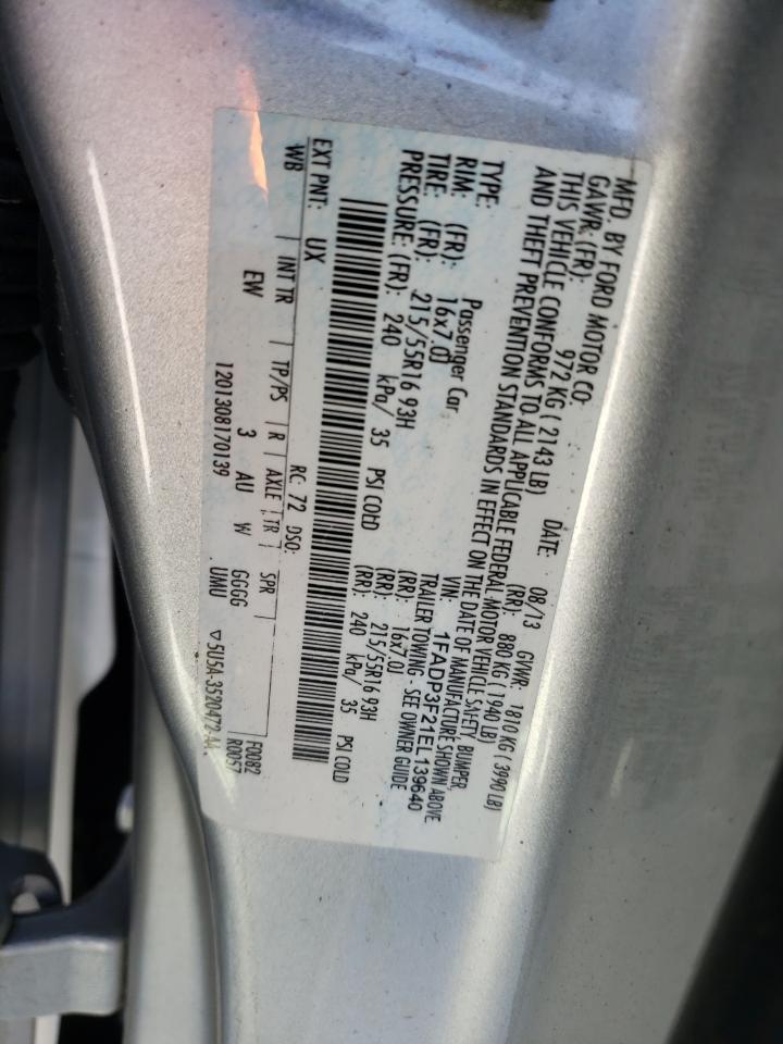 Photo 10 from auction – 2014 FORD FOCUS SE with VIN 1FADP3F21EL139640