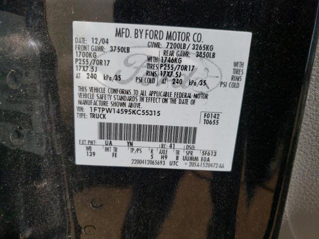 Photo 10 from auction – 2005 FORD F150 SUPER with VIN 1FTPW14595KC55315