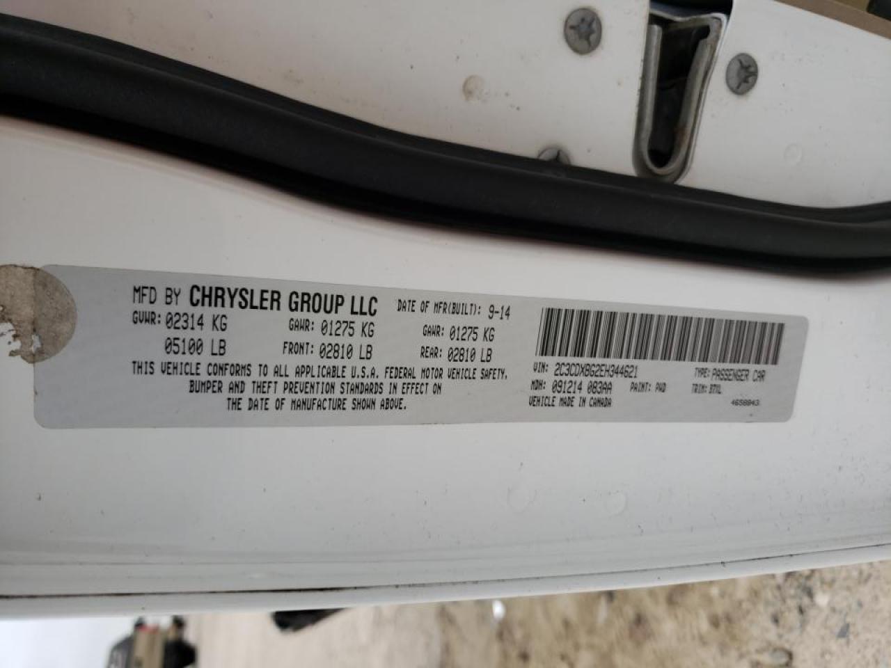 Zdjęcie 10 z aukcji – 2014 DODGE CHARGER SE z VIN 2C3CDXBG2EH344621