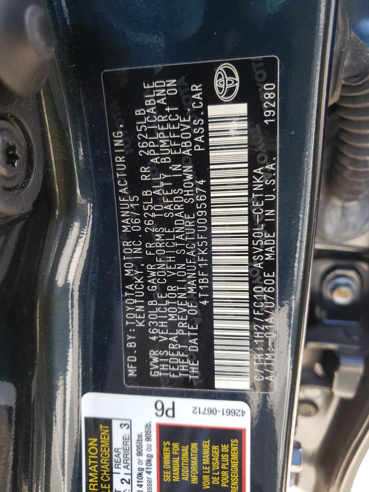 Photo 10 from auction – 2015 TOYOTA CAMRY LE with VIN 4T1BF1FK5FU095674