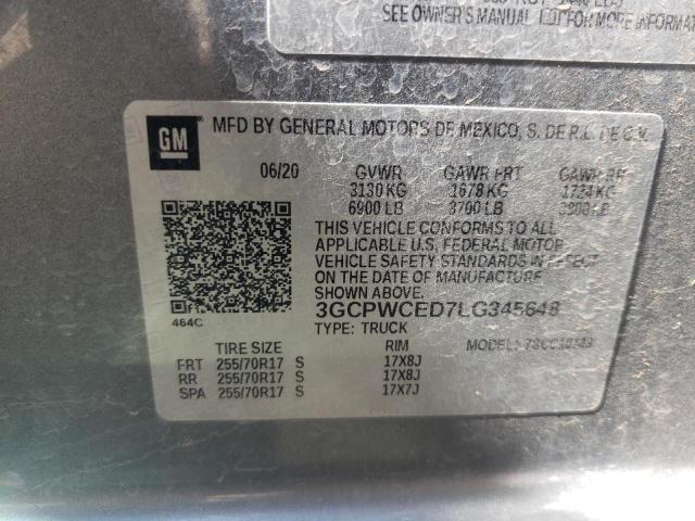 Photo 10 from auction – 2020 CHEVROLET SILVERADO with VIN 3GCPWCED7LG345648